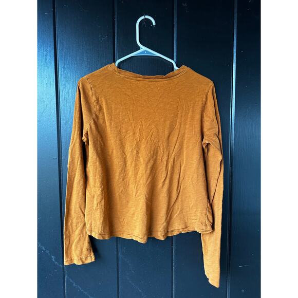 Madewell Rust Long Sleeve Tee Women’s Medium 100 Percent Cotton Basic Top - Picture 3 of 4